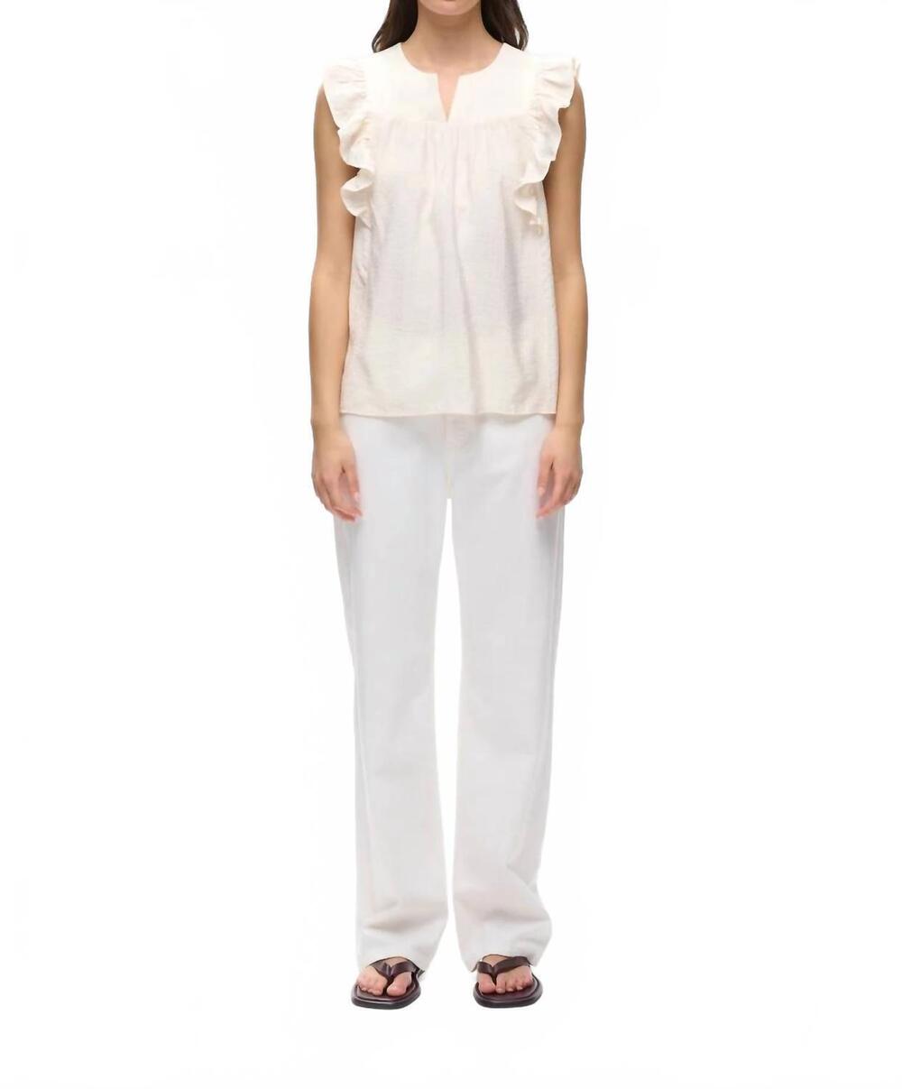 NEW INWEAR hillary short sleeve blouse in vanilla